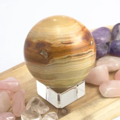 Onyx zelený - koule 7,5 cm (550g)  harmonie, klid a plynutí